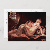 Carte Postale Le Cauchemar A Quitté Le Camp Deux Filles Dormante (Devant / Derrière)