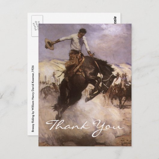 Carte Postale Le cavalier Breezy de Koerner (Devant / Derrière)