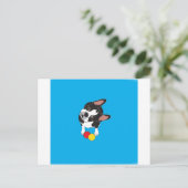Carte Postale Le cavalier du Boston Terrier (Debout devant)