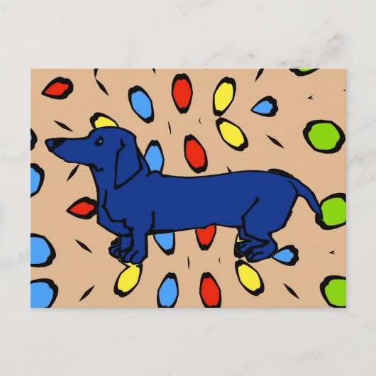 Carte Postale Le célèbre chien bleu Dachshund (Devant)
