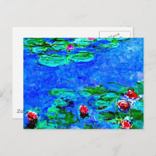 Carte Postale Le célèbre tableau de Monet, Water Lilies (vue mac (Devant / Derrière)