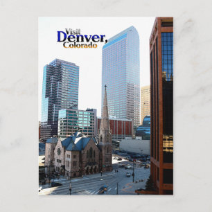 Carte Postale Le centre-ville de Denver et l'église épiscopale d