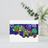 Carte Postale Le cerf aime l'hiver (Debout devant)