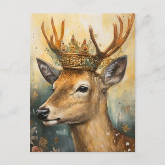 Carte Postale Le cerf dans une couronne (Devant)