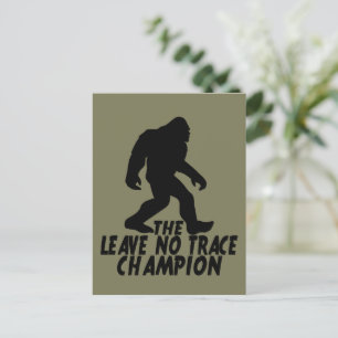 Carte Postale Le champion Leave No Trace drôle Bigfoot