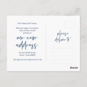 Carte Postale Le changement est bon, Annonce de nouvelle adresse (Dos)