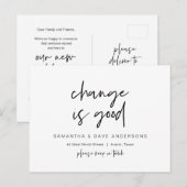 Carte Postale Le changement est bon, Nouvelle adresse de domicil (Devant / Derrière)