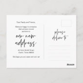 Carte Postale Le changement est bon, Nouvelle adresse de domicil (Dos)