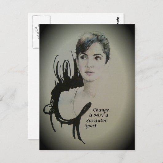 Carte Postale Le changement n'est pas un spectateur Sport Art Im (Devant / Derrière)
