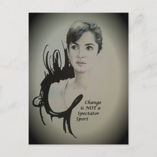 Carte Postale Le changement n'est pas un spectateur Sport Art Im (Devant)