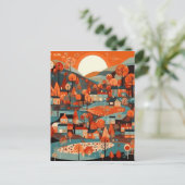 Carte Postale Le charmant Scandi Village Art (Debout devant)