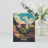 Carte Postale Le charme ancien de Séoul sous un ciel vif (Debout devant)