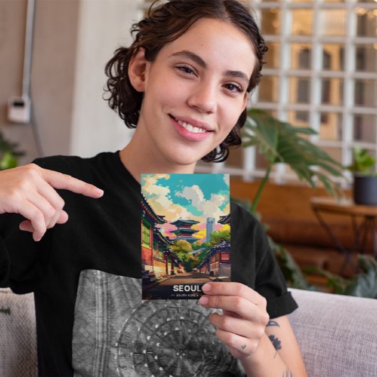 Carte Postale Le charme ancien de Séoul sous un ciel vif