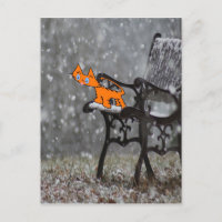 Le Chat Attrape Des Flacons De Neige Sur Son Tong