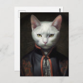 Carte Postale Le chat blanc (Devant / Derrière)