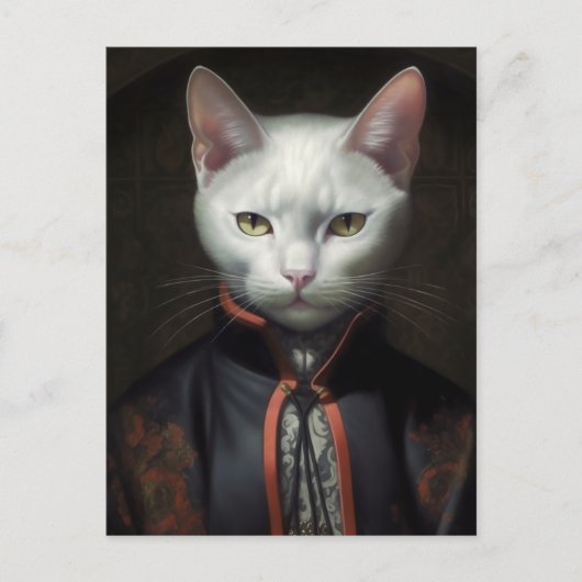 Carte Postale Le chat blanc (Devant)