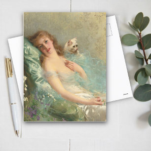 Carte Postale Le chat blanc de Vittorio Matteo Corcos