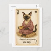 Carte Postale Le chat boit du café (Devant / Derrière)