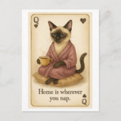 Carte Postale Le chat boit du café (Devant)