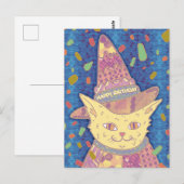 Carte Postale Le Chat d'anniversaire (Devant / Derrière)