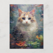 Carte Postale Le chat dans la forêt (Devant)