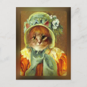 Carte Postale Le chat de Mary Cassatt à Bonnet