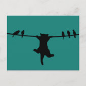 Carte Postale Le chat dépend du cordon d'alimentation (Devant)