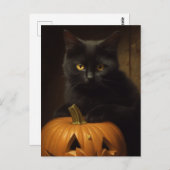 Carte Postale Le Chat d'Halloween (Devant / Derrière)