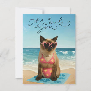 Carte Postale Le chat est sur la plage