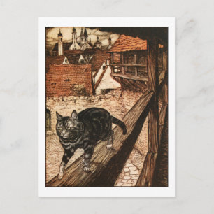 Carte Postale Le chat et la souris en partenariat