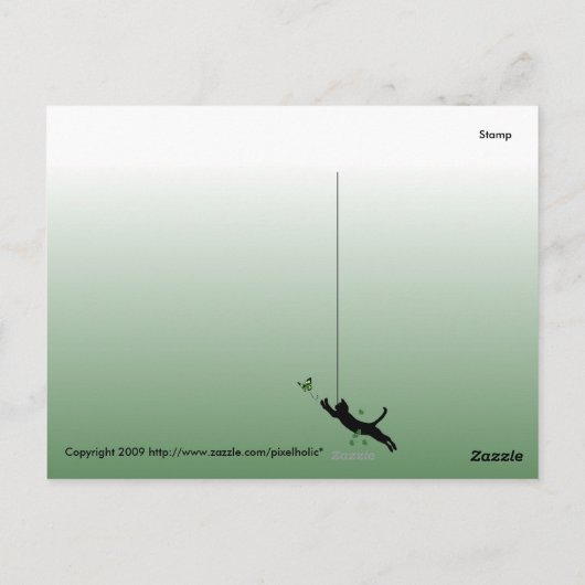 Carte Postale Le chat et le papillon (Dos)