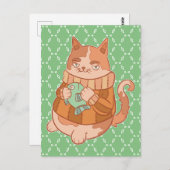 Carte Postale Le chat et le poisson (Devant / Derrière)