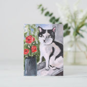 Carte Postale Le chat et les coquelicots (Debout devant)