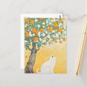 Carte Postale Le chat et l'oranger