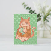 Carte Postale Le Chat et Poisson (Debout devant)