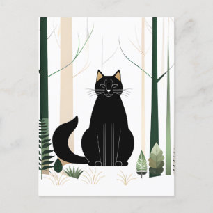 Carte Postale Le chat forestier minimaliste est une nouvelle rac