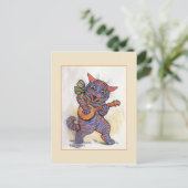 Carte Postale Le chat joue au banjo (Debout devant)