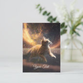 Carte Postale Le chat joue avec les étoiles. (Debout devant)