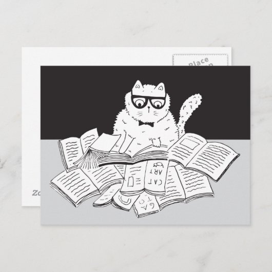 Carte Postale Le Chat Nerd (Devant / Derrière)