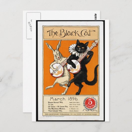 Carte Postale Le chat noir (Devant / Derrière)