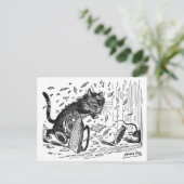 Carte Postale Le chat perd son dîner lorsque la souris s'échappe (Debout devant)