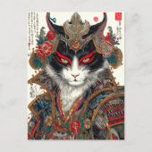Carte Postale Le chat Ronin | Guerrier d'Ukiyo-e Samurai (Devant)