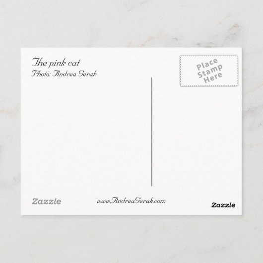 Carte Postale Le chat rose (Dos)