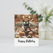 Carte Postale Le chat se détend en spa (Debout devant)
