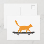 Carte Postale Le chat Skateboard (Devant / Derrière)