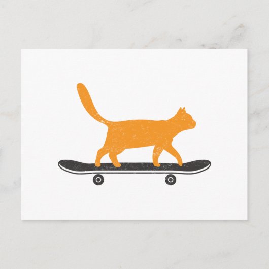 Carte Postale Le chat Skateboard (Devant)