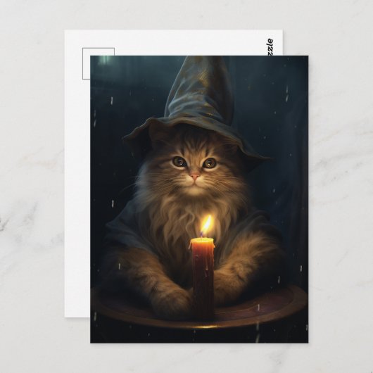 Carte Postale Le chat sorcier (Devant / Derrière)