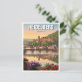 Carte Postale Le Château de Heidelberg Allemagne Voyage (Debout devant)