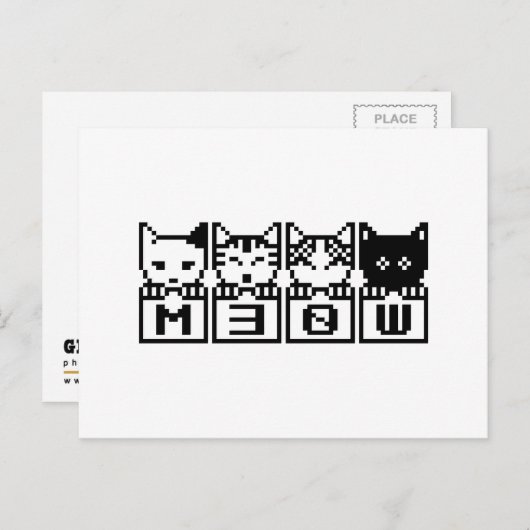 CARTE POSTALE LE CHATS M30W 8 BITS (Devant / Derrière)