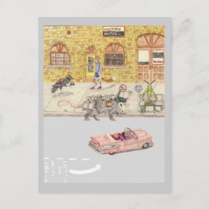 Carte Postale Le Chauffeur De Taxi Et La Cadillac